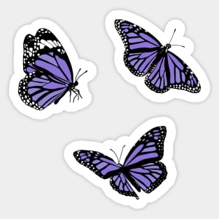 Purple Butterflies Stickers Sticker